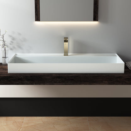 Lasaideal Luxury 47" Matte Resin Stone Bathroom Sink with Faucet Hole