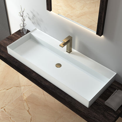 Lasaideal Luxury 47" Matte Resin Stone Bathroom Sink with Faucet Hole