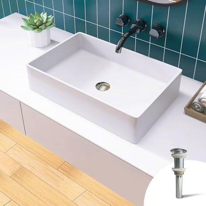 Lasaideal 21'' Black Resin Stone Bathroom Sink - Eco-Friendly