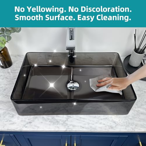 Lasaideal 21'' Black Resin Stone Bathroom Sink - Eco-Friendly