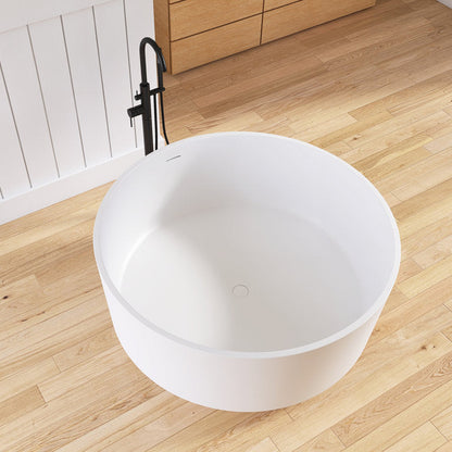 Lasaideal 49" Eco-Friendly Round Resin Stone Bathtub